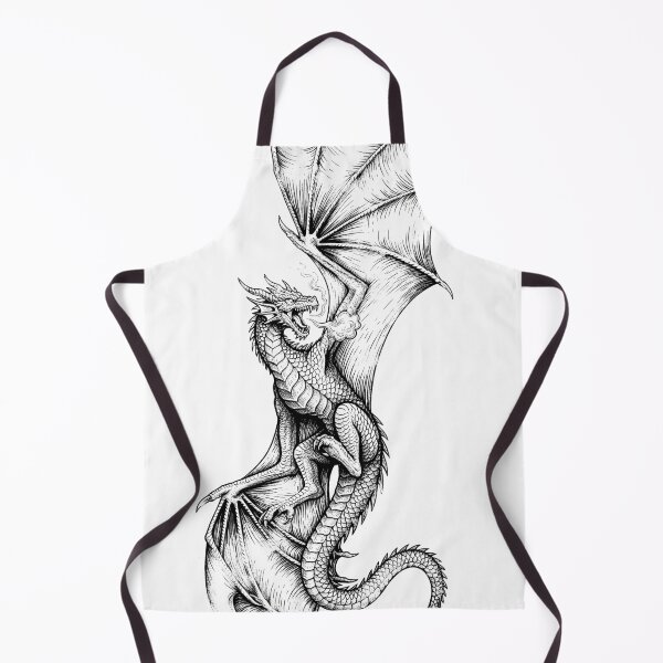 Item preview, Ascending Dragon - Straight Tail Fire Breath Ink Art designed and sold by DragonSerpent Ink.