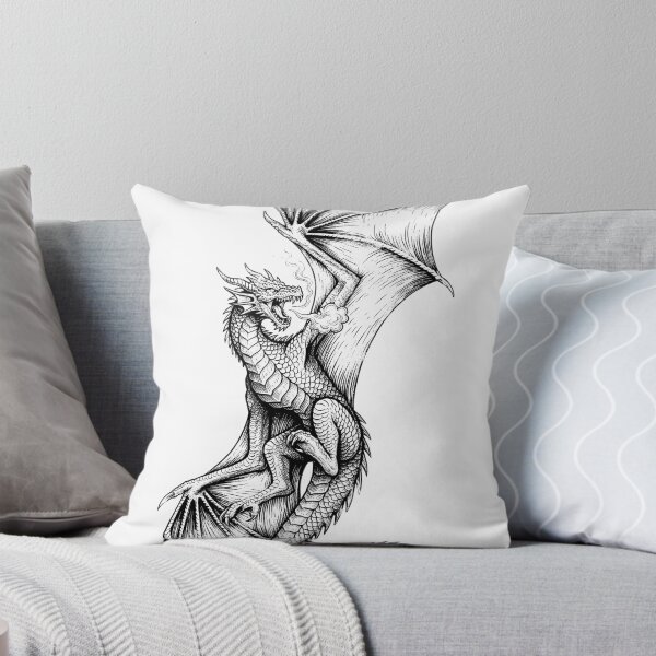 Item preview, Ascending Dragon - Straight Tail Fire Breath Ink Art designed and sold by DragonSerpent Ink.