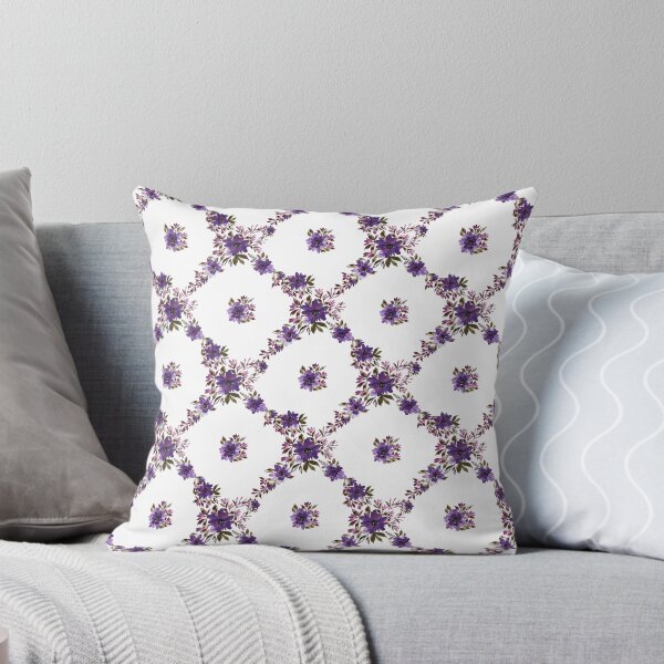 Item preview, Purple Watercolor Floral Lattice Seamless Pattern - Home Decor designed and sold by Orly Fuchs Galchen.