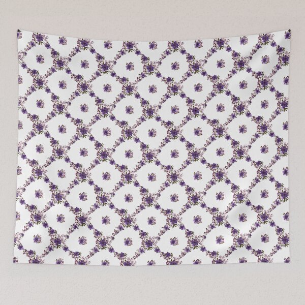 Item preview, Purple Watercolor Floral Lattice Seamless Pattern - Home Decor designed and sold by Orly Fuchs Galchen.