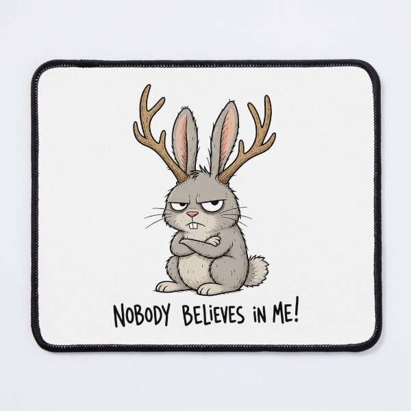 Item preview, Grumpy Jackalope Funny Cryptid Cartoon designed and sold by ShirtWreck.