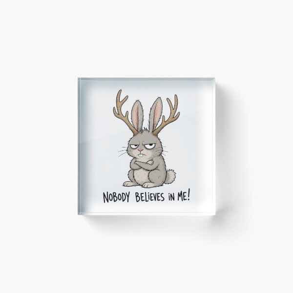 Item preview, Grumpy Jackalope Funny Cryptid Cartoon designed and sold by ShirtWreck.