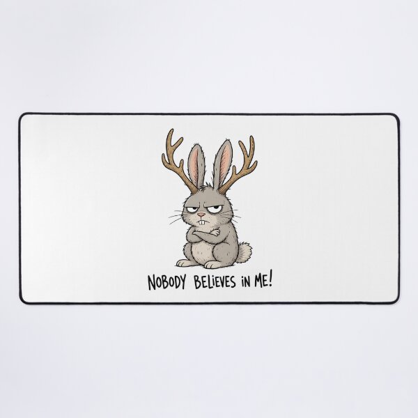 Item preview, Grumpy Jackalope Funny Cryptid Cartoon designed and sold by ShirtWreck.