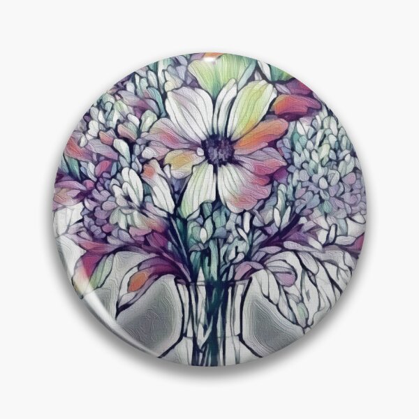 Item preview, Flowers Bouquet in a Crystal Vase - 2 designed and sold by Anas Arts.