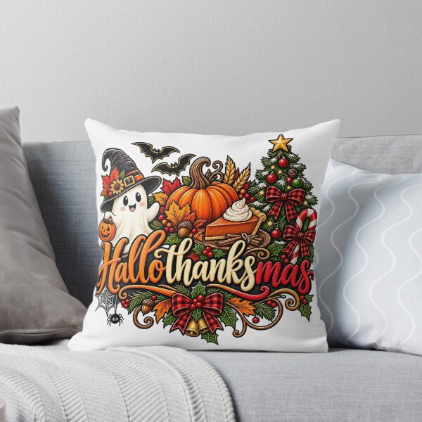 Item preview, Hallothanksmas Triple Holiday Season Halloween Thanksgiving Christmas Art designed and sold by DesignArtist.ia.