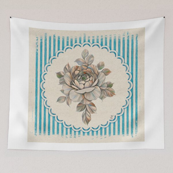 Item preview, Roses Trapped with Striped Background designed and sold by Anas Arts.