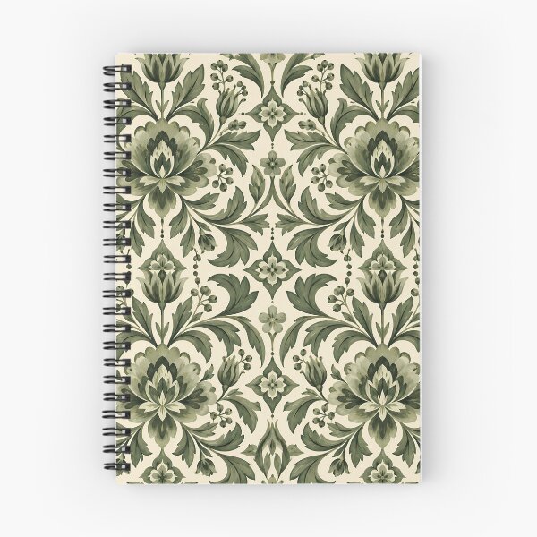 Item preview, Olive Green Botanical Damask Pattern designed and sold by Sandy Beach Decor.