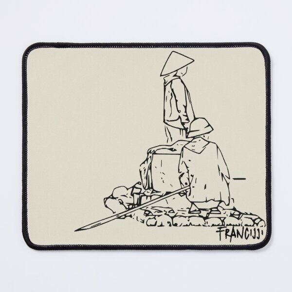 Item preview, Ban Gioc Waterfall Boatmen | Minimalist Vietnam Line Art designed and sold by Francicci.