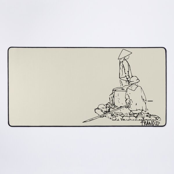 Item preview, Ban Gioc Waterfall Boatmen | Minimalist Vietnam Line Art designed and sold by Francicci.