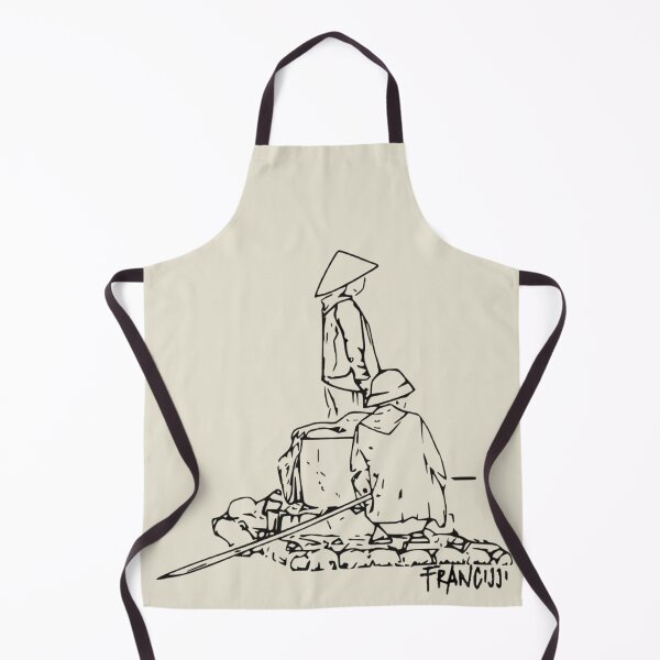Item preview, Ban Gioc Waterfall Boatmen | Minimalist Vietnam Line Art designed and sold by Francicci.