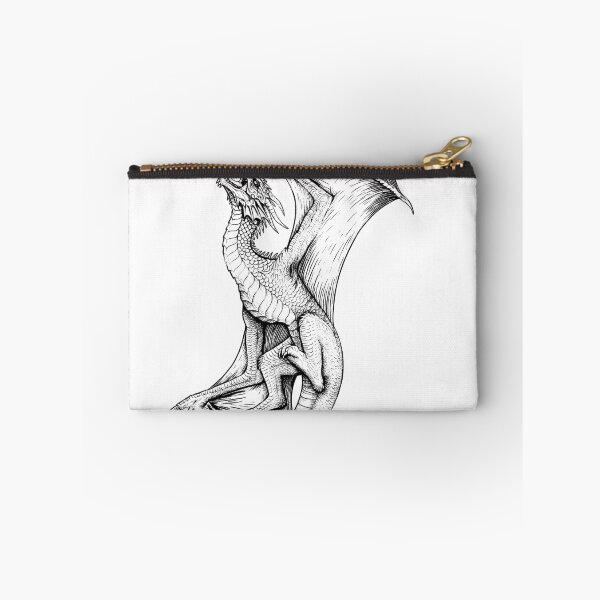 Item preview, Serpent-Tail Ascending Dragon - Vertical Ink Illustration designed and sold by DragonSerpent Ink.