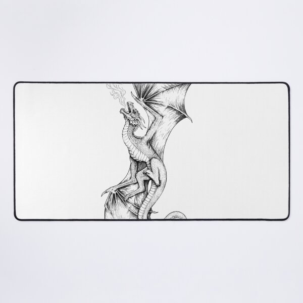 Item preview, Serpent-Tail Ascending Dragon - Vertical Ink Illustration designed and sold by DragonSerpent Ink.