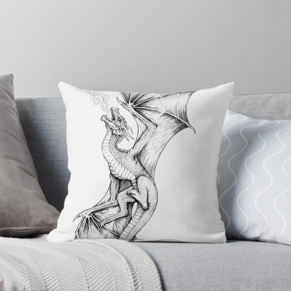 Item preview, Serpent-Tail Ascending Dragon - Vertical Ink Illustration designed and sold by DragonSerpent Ink.