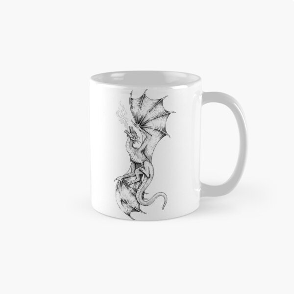 Item preview, Serpent-Tail Ascending Dragon - Vertical Ink Illustration designed and sold by DragonSerpent Ink.