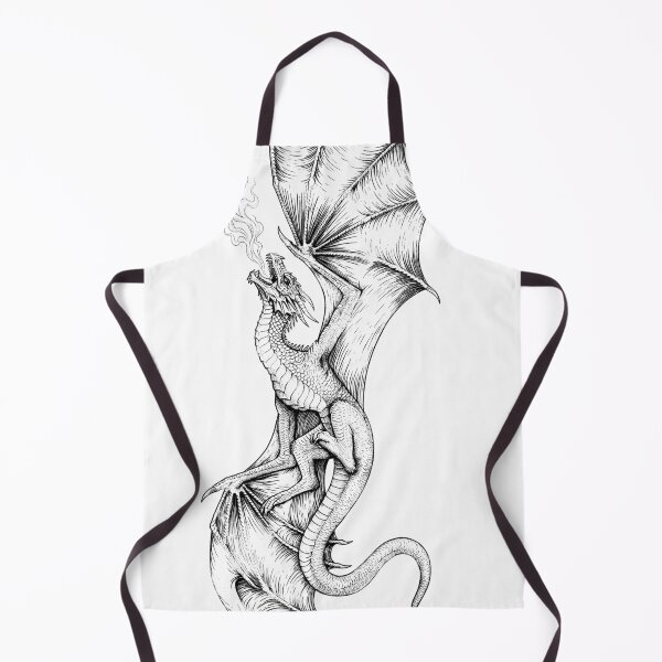 Item preview, Serpent-Tail Ascending Dragon - Vertical Ink Illustration designed and sold by DragonSerpent Ink.