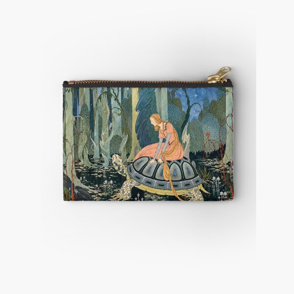 Item preview, Fairy Tale Wall Art, Blondine on Tortoise, Vintage Fantasy Illustration by Virginia Frances Sterrett designed and sold by RickE.