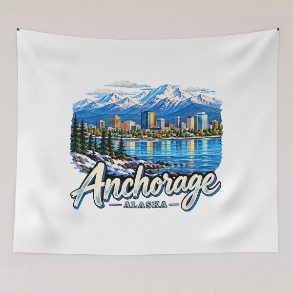 Item preview, Hand Drawn Anchorage Alaska Travel Souvenir Landmark Gift designed and sold by MichaeIRellov.