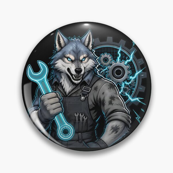 Item preview, Cyberpunk Mechanic Wolf designed and sold by LazyDayzCo.