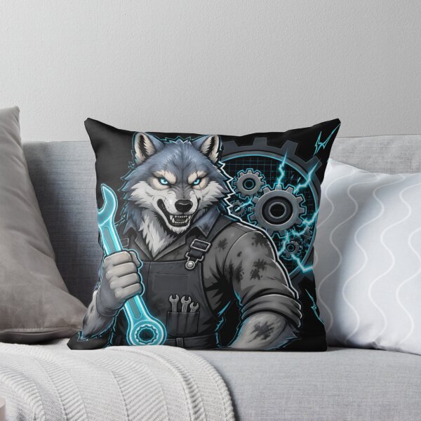 Item preview, Cyberpunk Mechanic Wolf designed and sold by LazyDayzCo.