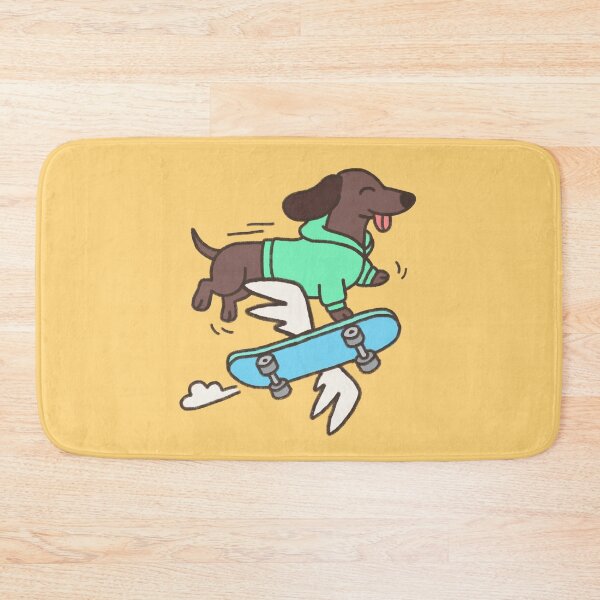Item preview, Skateboarding Dachshund Cute Cartoon Winged Skateboard For Dog Lovers and Skaters designed and sold by roarsomethings.