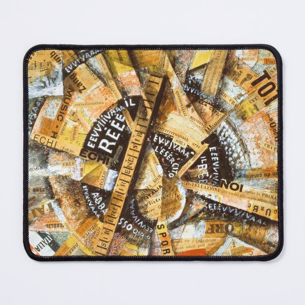 Item preview, Carlo Carrà’s Interventionist Demonstration collage: words, newspaper fragments, advertisements, flags, slogans, and typographic elements print designed and sold by Jéanpaul Ferro.