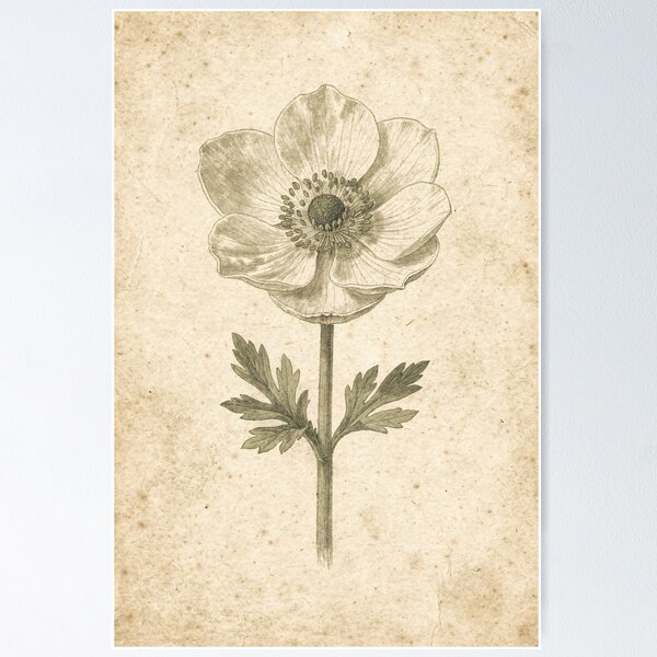 Item preview, Anemone Botanical Wall Art designed and sold by Carnival Posters.