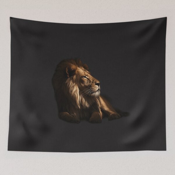 Item preview, The Recovery Master Calm Lion Profile Dramatic Lighting Wildlife Design designed and sold by Bennie Singh.
