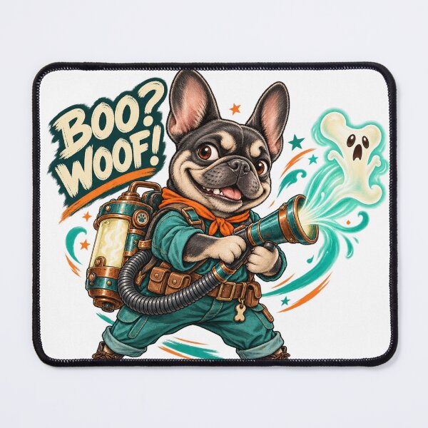 Item preview, Boo Woof French Bulldog Ghost Hunter designed and sold by ArtikaCreative.