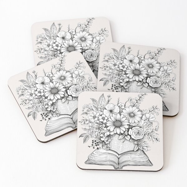 Item preview, Sketch of an open book with flowers - 03 designed and sold by MadamPaperHazel.