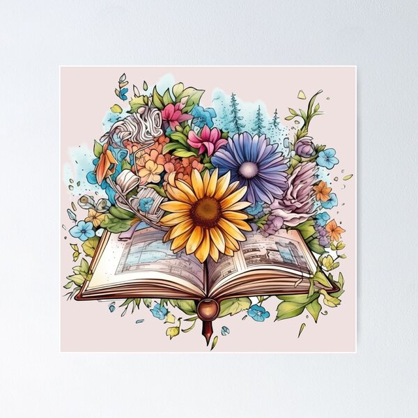 Item preview, A book full of colorful flowers designed and sold by MadamPaperHazel.