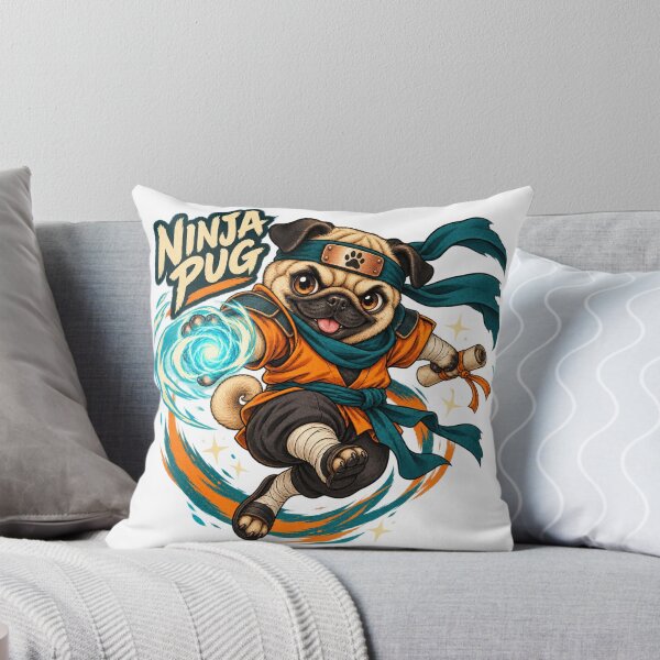 Item preview, Ninja Pug – Cute Anime Warrior Dog designed and sold by ArtikaCreative.