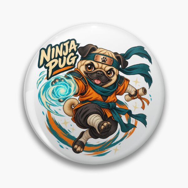 Item preview, Ninja Pug – Cute Anime Warrior Dog designed and sold by ArtikaCreative.