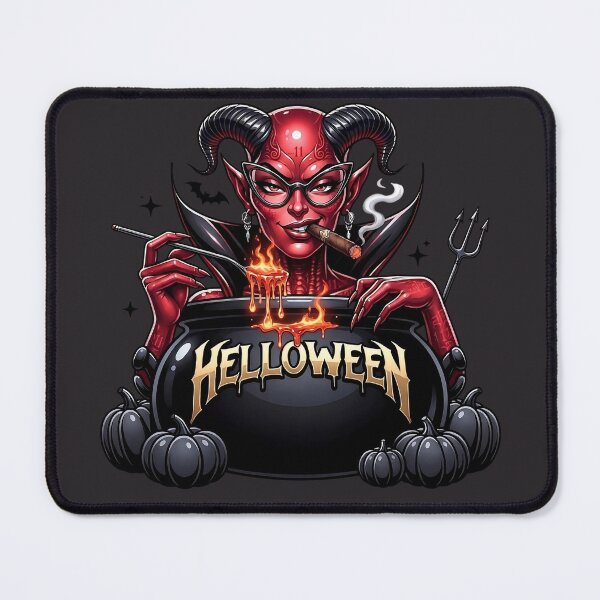 Item preview, Halloween She Devil Cigar Cauldron Pitchfork designed and sold by Voodoo Store Paranormal Collections.