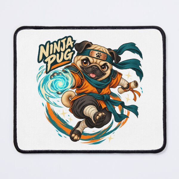 Item preview, Ninja Pug – Cute Anime Warrior Dog designed and sold by ArtikaCreative.