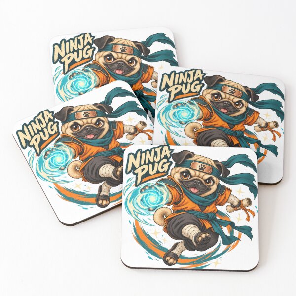 Item preview, Ninja Pug – Cute Anime Warrior Dog designed and sold by ArtikaCreative.