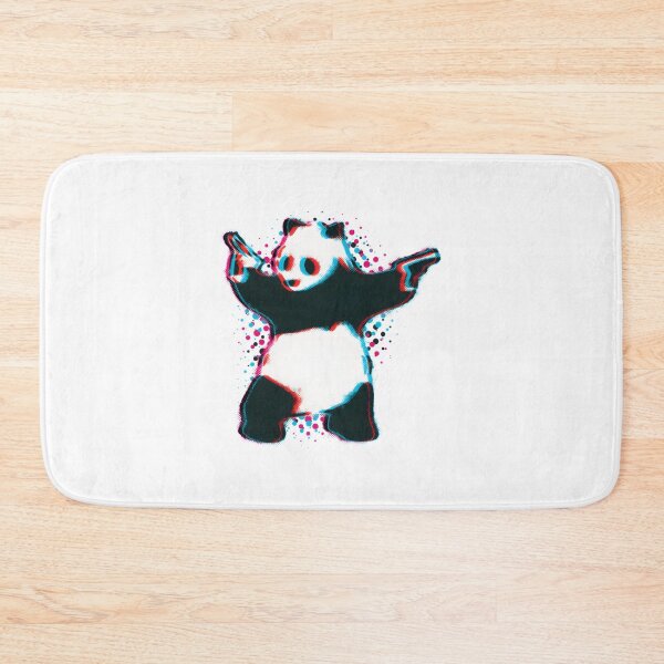 Item preview, Banksy Style Panda with Guns Black and White Retro Anaglyph Graffiti Street Art Design designed and sold by richard143.