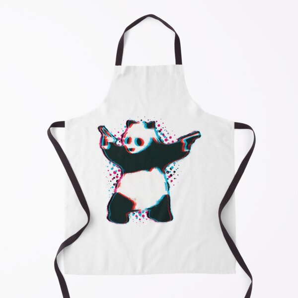 Item preview, Banksy Style Panda with Guns Black and White Retro Anaglyph Graffiti Street Art Design designed and sold by richard143.