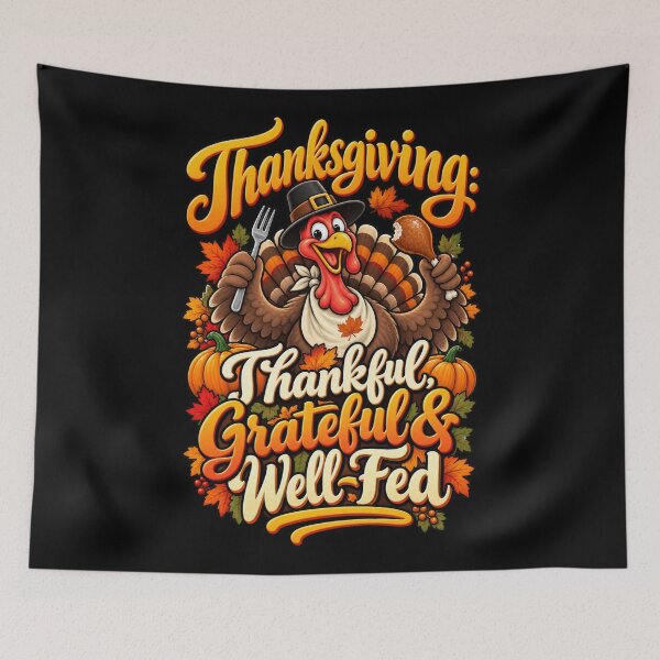 Item preview, Thankful Grateful & Well Fed designed and sold by RockitBaby.