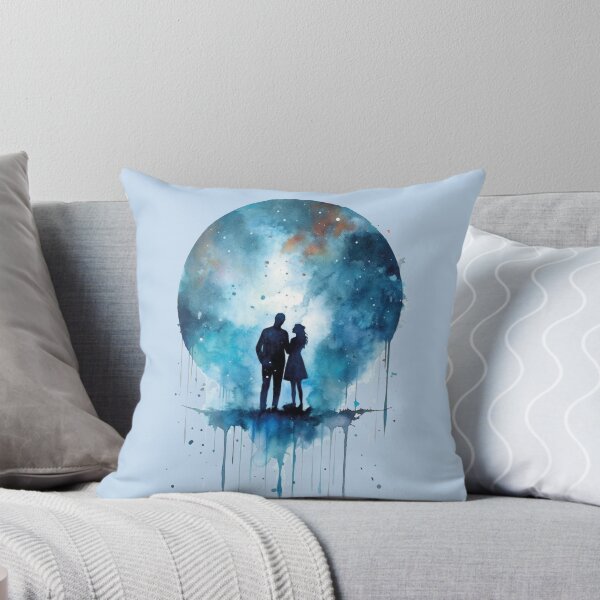 Item preview, A couple in LOVE in the moonlight, watercolor art – 12 designed and sold by MadamPaperHazel.