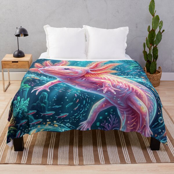 Item preview, Axolotl - Colorful Underwater Fantasy Art designed and sold by Lucid Dream Pixel.