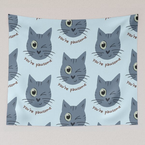 Item preview, You Are Pawsome Gray Cat designed and sold by DanuskaArt.