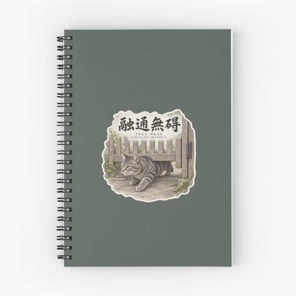 Item preview, Yuzu Muge 融通無碍 Japanese Cat Sticker – Adapt Without Constraint designed and sold by KOTOWA.