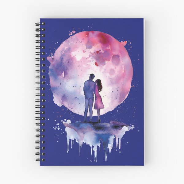 Item preview, A couple in LOVE in the moonlight, watercolor art – 06 designed and sold by MadamPaperHazel.