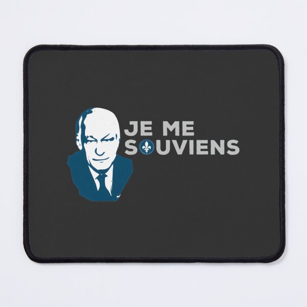 Item preview, Ren Lvesque Portrait with Je Me Souviens Motto in Blue - Modern Quebec Tribute designed and sold by richard143.