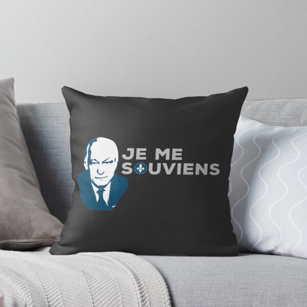 Item preview, Ren Lvesque Portrait with Je Me Souviens Motto in Blue - Modern Quebec Tribute designed and sold by richard143.