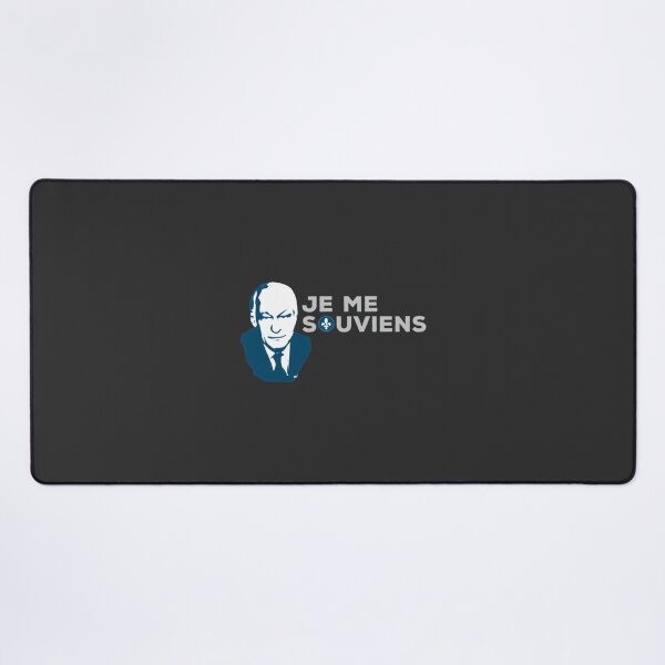 Item preview, Ren Lvesque Portrait with Je Me Souviens Motto in Blue - Modern Quebec Tribute designed and sold by richard143.