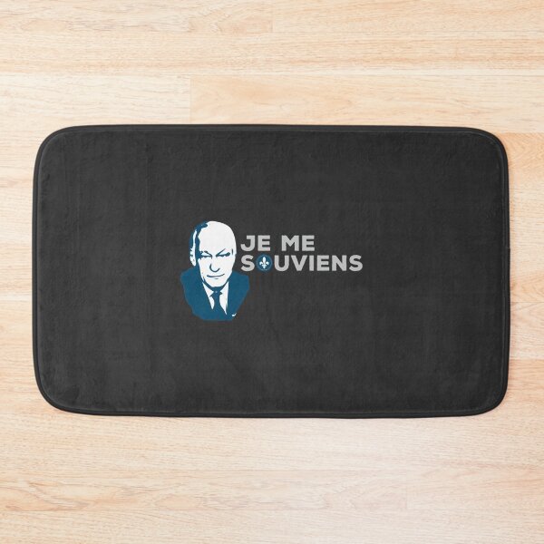 Item preview, Ren Lvesque Portrait with Je Me Souviens Motto in Blue - Modern Quebec Tribute designed and sold by richard143.