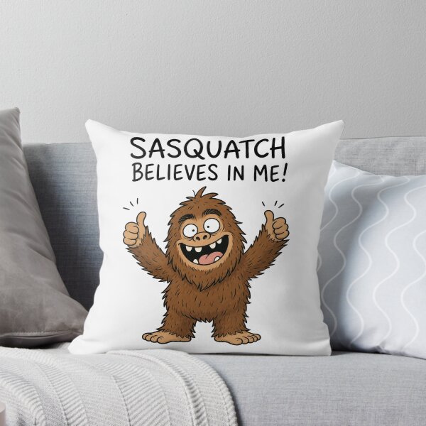 Item preview, Sasquatch Believes In Me Funny Bigfoot Cartoon designed and sold by ShirtWreck.