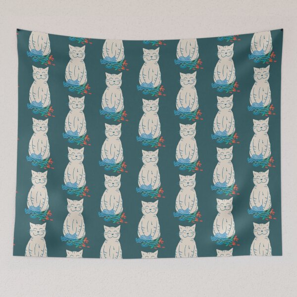 Item preview, Good Luck White Cat  designed and sold by DanuskaArt.