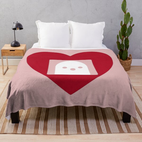 Item preview, Cute Ghost In Red Heart Spooky Minimalist Art designed and sold by ANJ Creative Designs.
